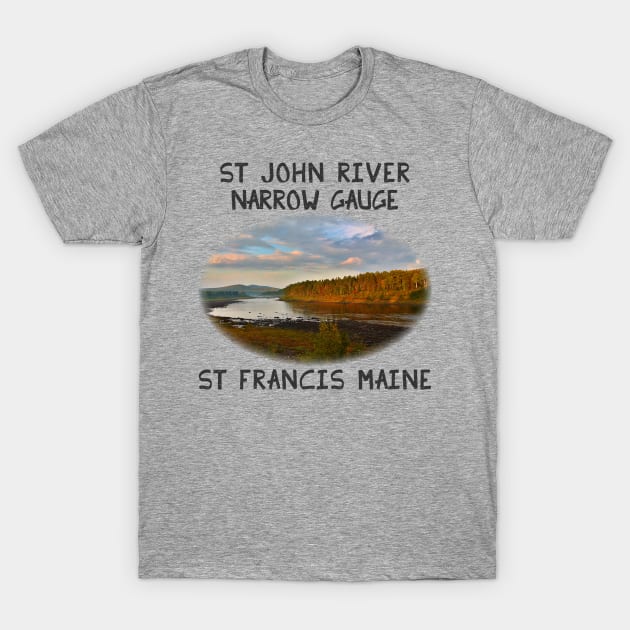 St John River at Narrow Gauge in St Francis Maine T-Shirt by kjdesigned